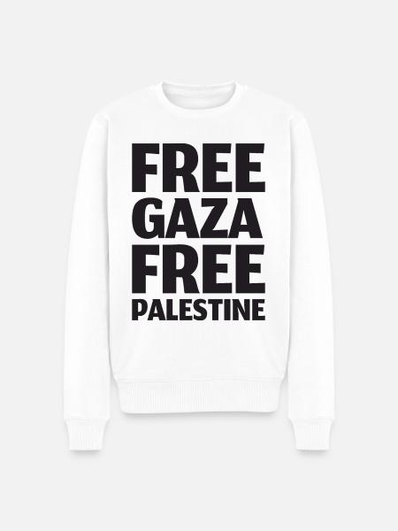 Free Gaza Free Palestine Palästine Jerusalem - Männer Premium Bio Pullover - Weiß