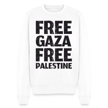 Free Gaza Free Palestine Palästina - Männer Premium Bio Pullover - Weiß - Vorne - Thijin (182cm)
