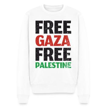 Free Gaza Free Palesine - Männer Premium Bio Pullover - Weiß - Vorne - Thijin (182cm)