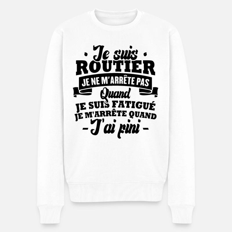 Je suis routier - Pull Premium bio Homme - blanc