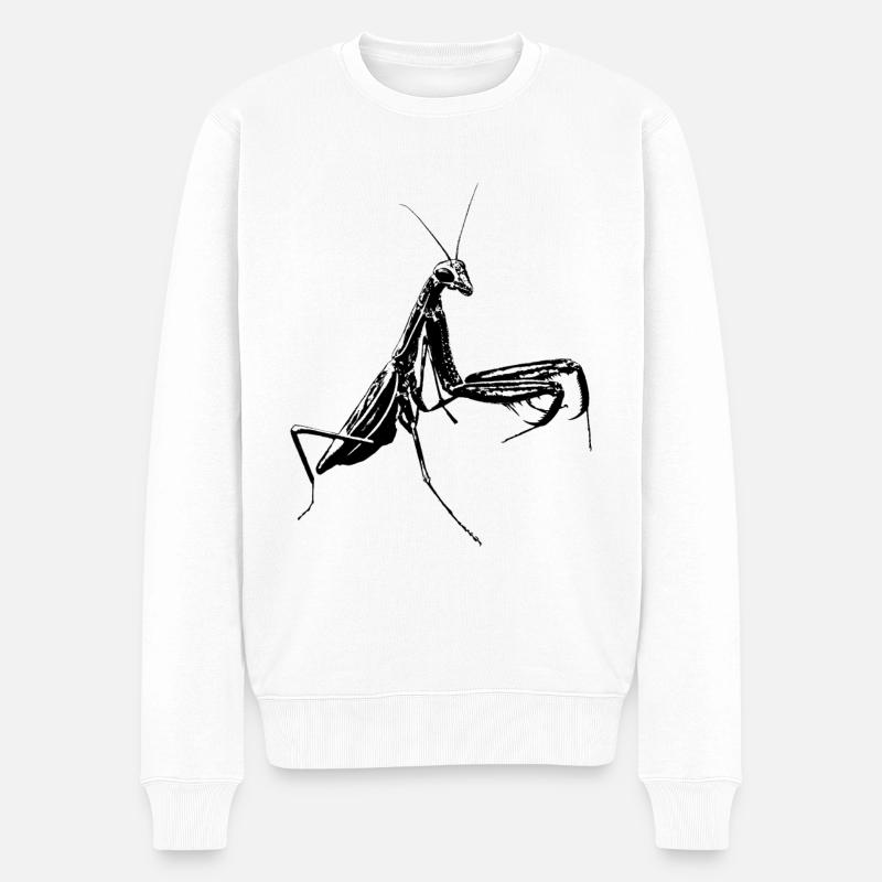 Modliszka / owad modliszki - Ekologiczna męska bluza Premium - biały