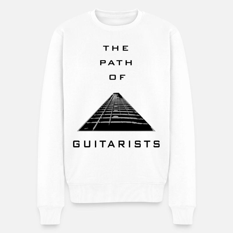 The path of guitarists - Männer Premium Bio Pullover - Weiß