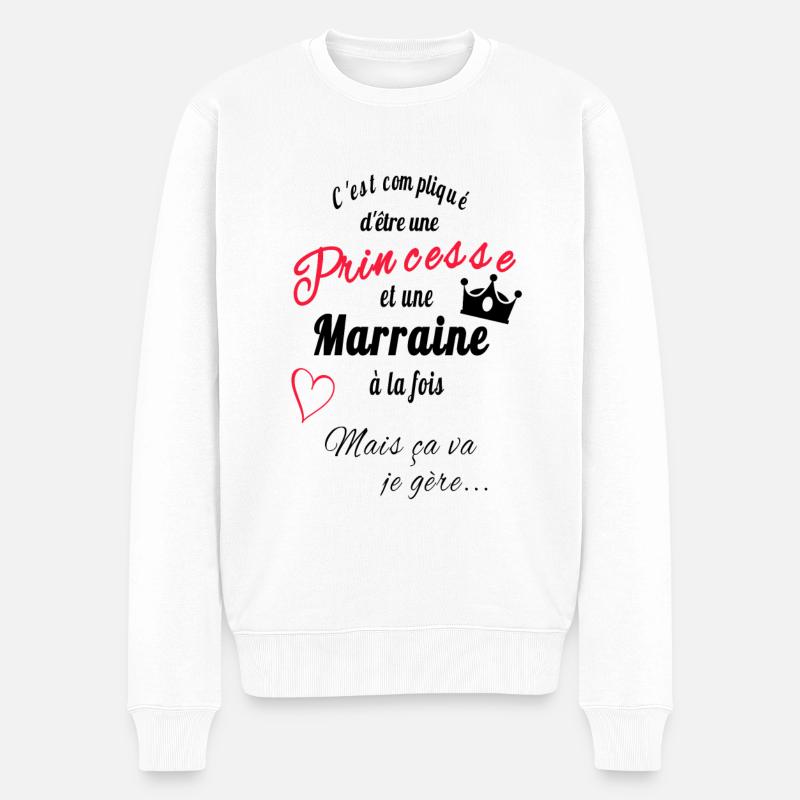 princesse et marraine - Pull Premium bio Homme - blanc