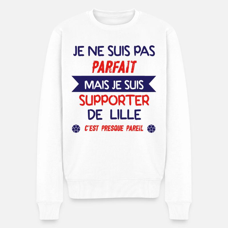 JE SUIS SUPPORTER DE LILLE - Pull Premium bio Homme - blanc
