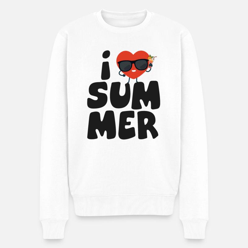 J’adore l’été2 - Pull Premium bio Homme - blanc