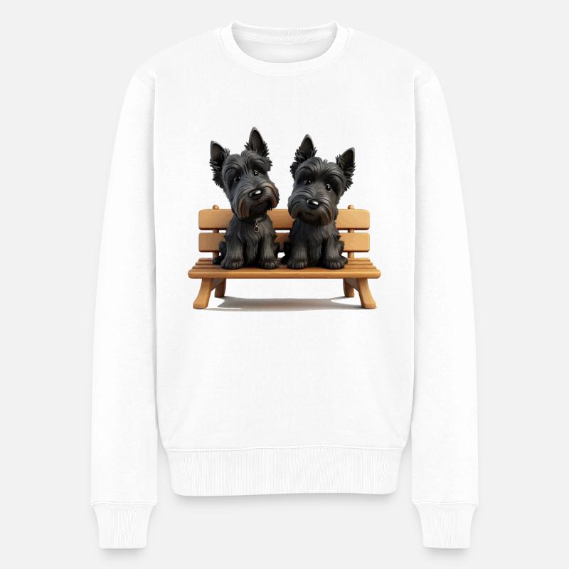 Cadeau Scottish Terrier - Pull Premium bio Homme - blanc