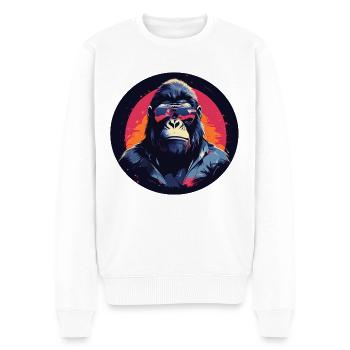 The Ape - Männer Premium Bio Pullover - Weiß - Vorne - Thijin (182cm)