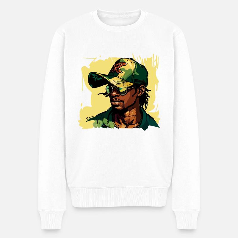 Militär Typ - Männer Premium Bio Pullover - Weiß
