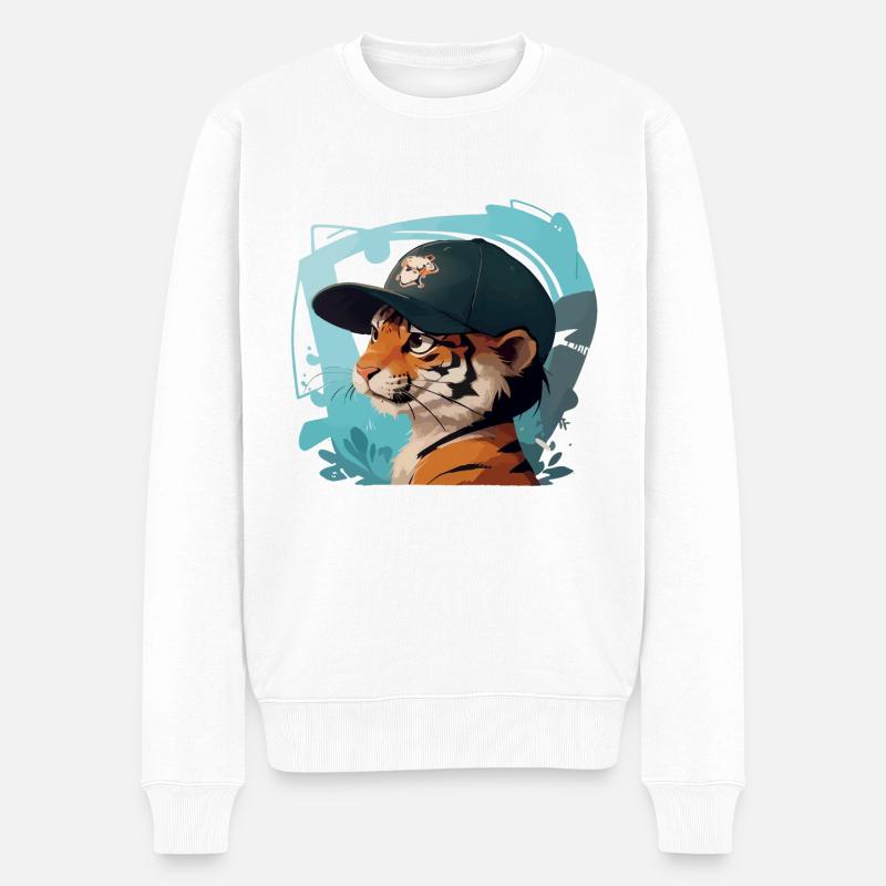 Tigre cool - Pull Premium bio Homme - blanc