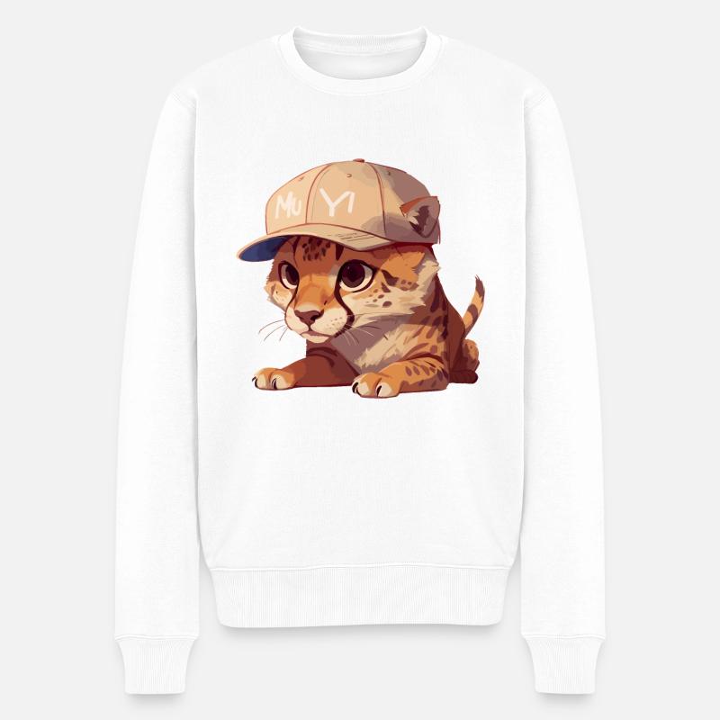 Bébé guépard - Pull Premium bio Homme - blanc