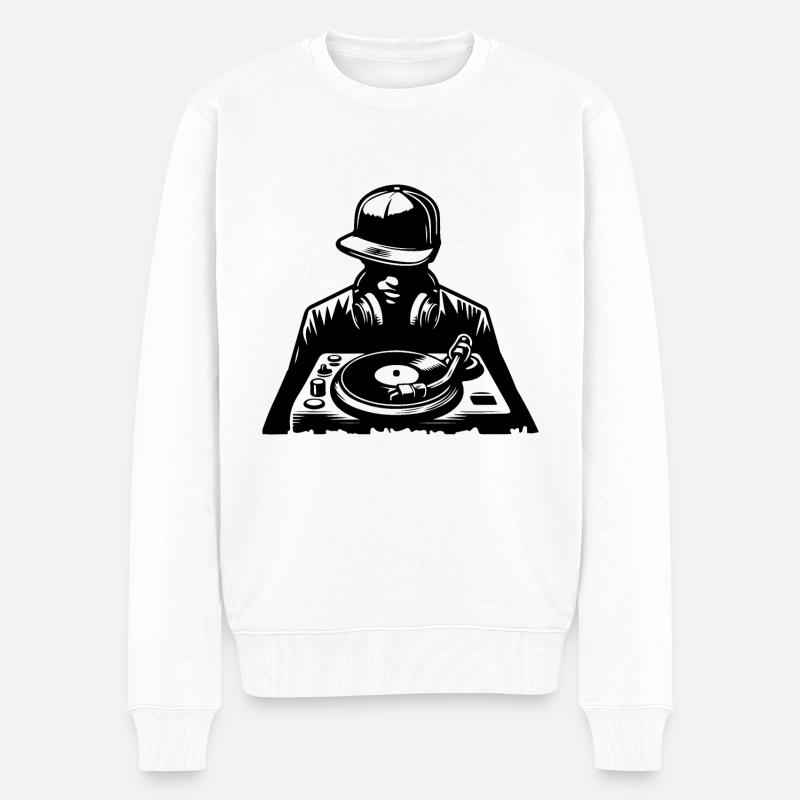 Hip Hop Deejay - Pull Premium bio Homme - blanc