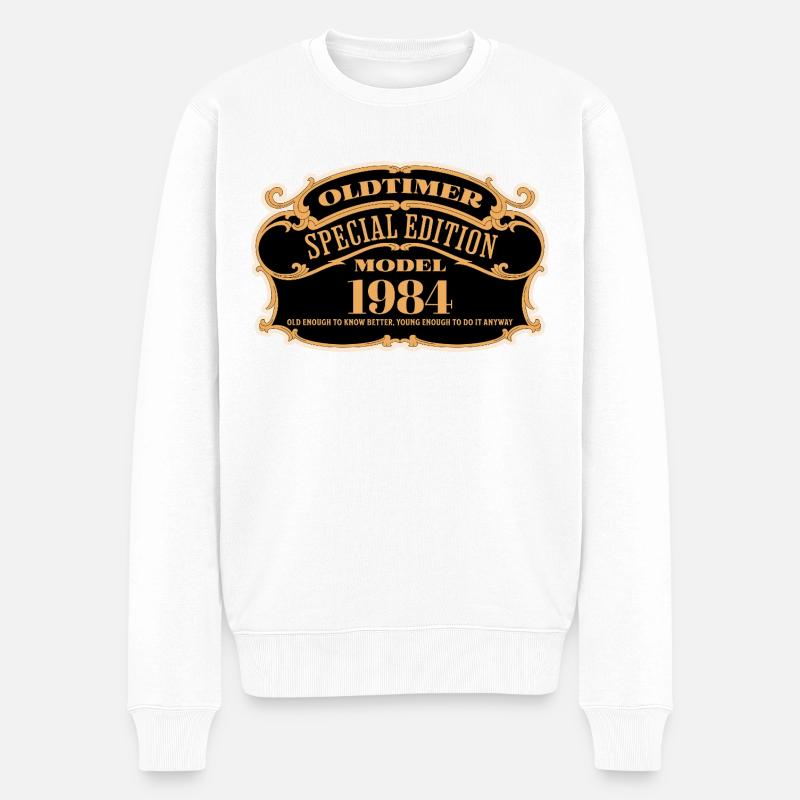 Oldtimer Special Edition 1984 Geburtstag Jahrgang - Männer Premium Bio Pullover - Weiß