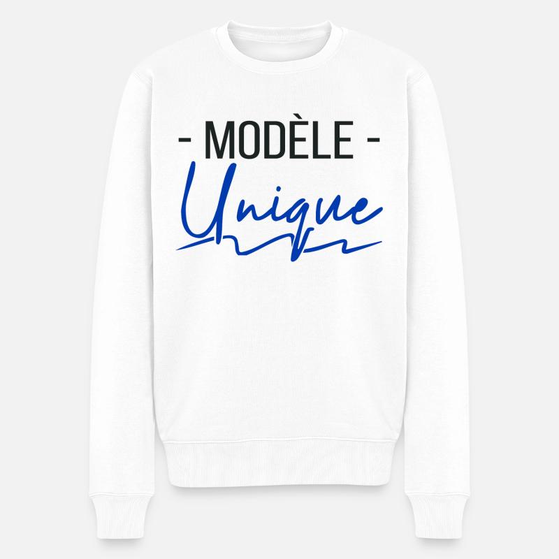 modèle unique - humour cadeau - Pull Premium bio Homme - blanc