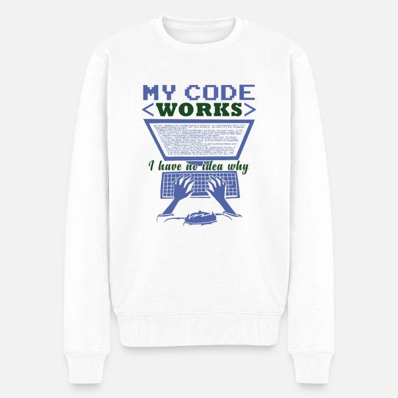 Funny Code Joke Coding - Men's Premium Organic Jumper - white