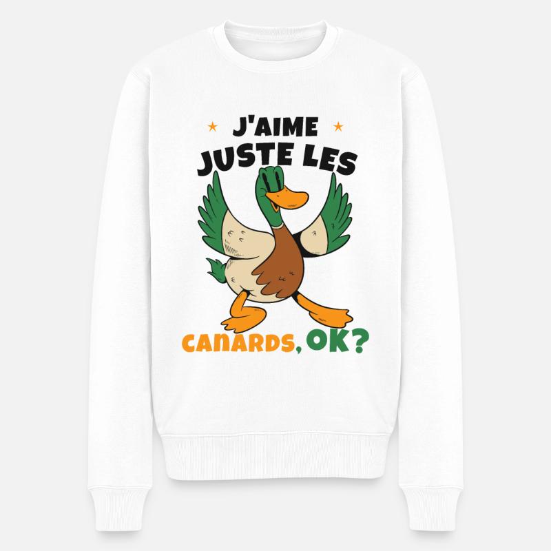 J'aime Juste Les Canards - Pull Premium bio Homme - blanc