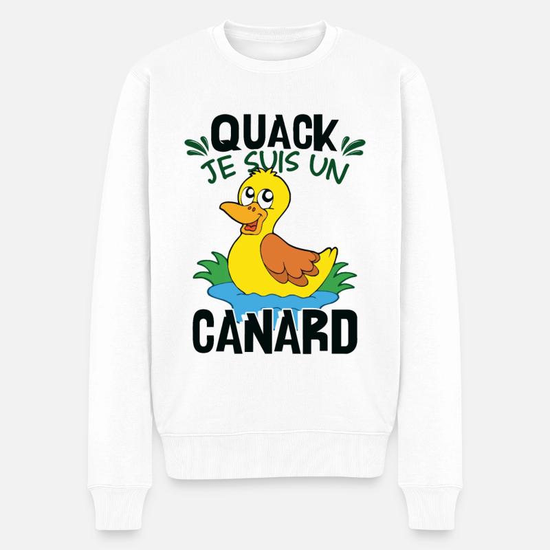 Je Suis Un Canard - Pull Premium bio Homme - blanc