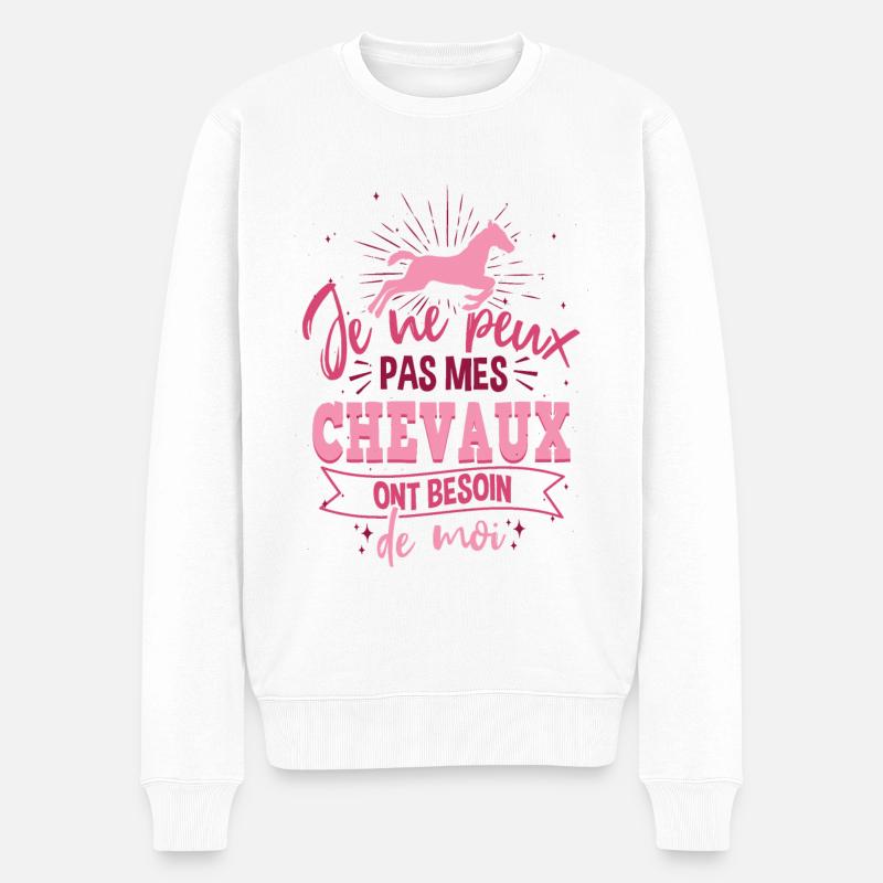 Mes Chevaux - Pull Premium bio Homme - blanc