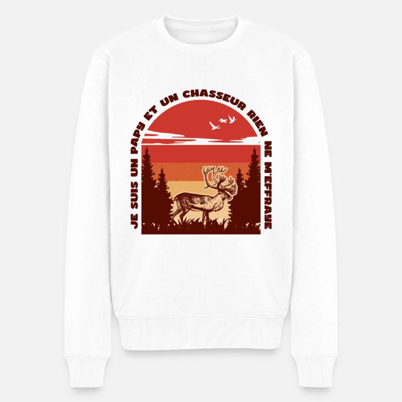 Chasseur Papy Chasse - Pull Premium bio Homme - blanc