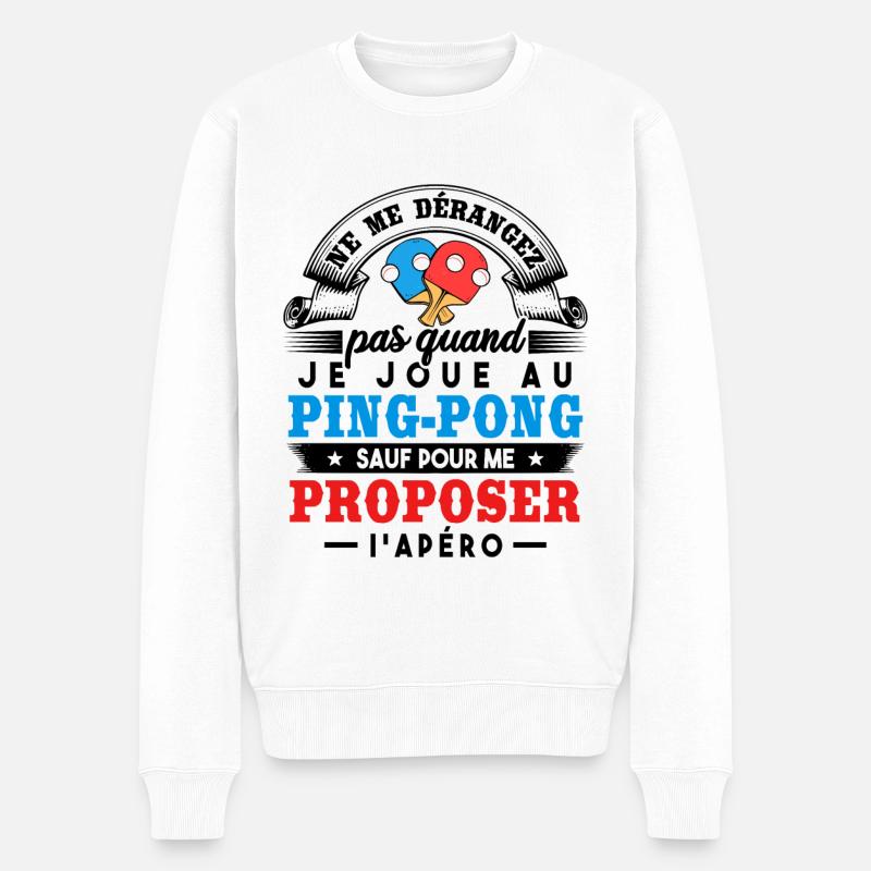 Entraîneur de ping-pong | Pongiste - Pull Premium bio Homme - blanc