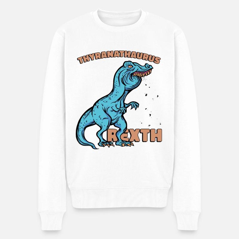 Drôle de T-Rex - Pull Premium bio Homme - blanc