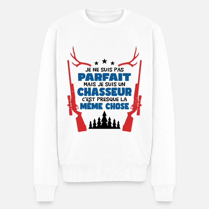 Je Suis Un Chasseur - Pull Premium bio Homme - blanc
