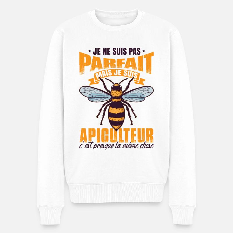 Je Suis Un Apiculteur - Pull Premium bio Homme - blanc