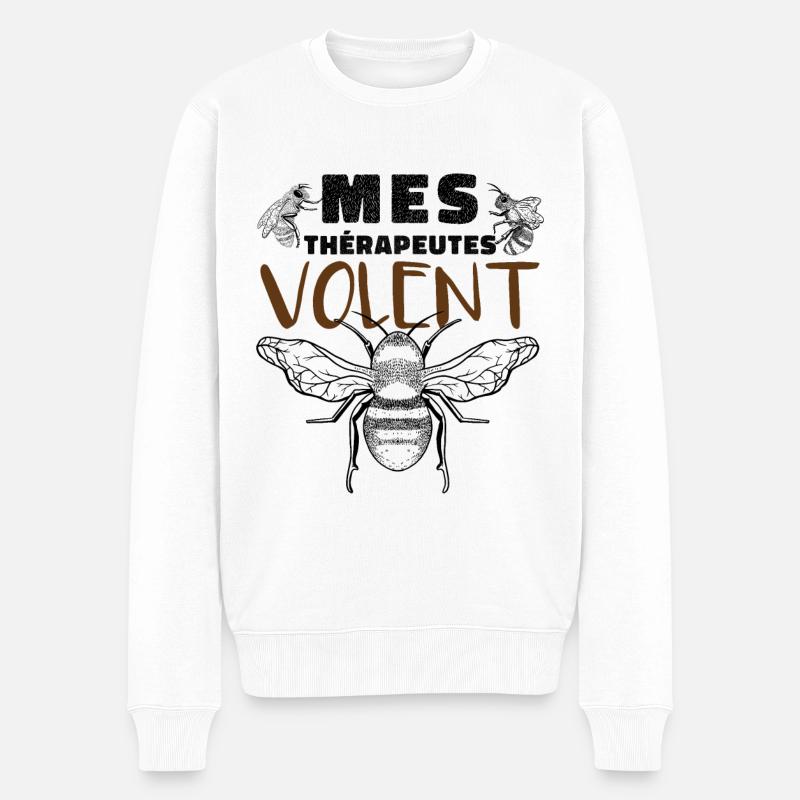 Graphiques drôles d'apiculteurs Abeilles - Pull Premium bio Homme - blanc