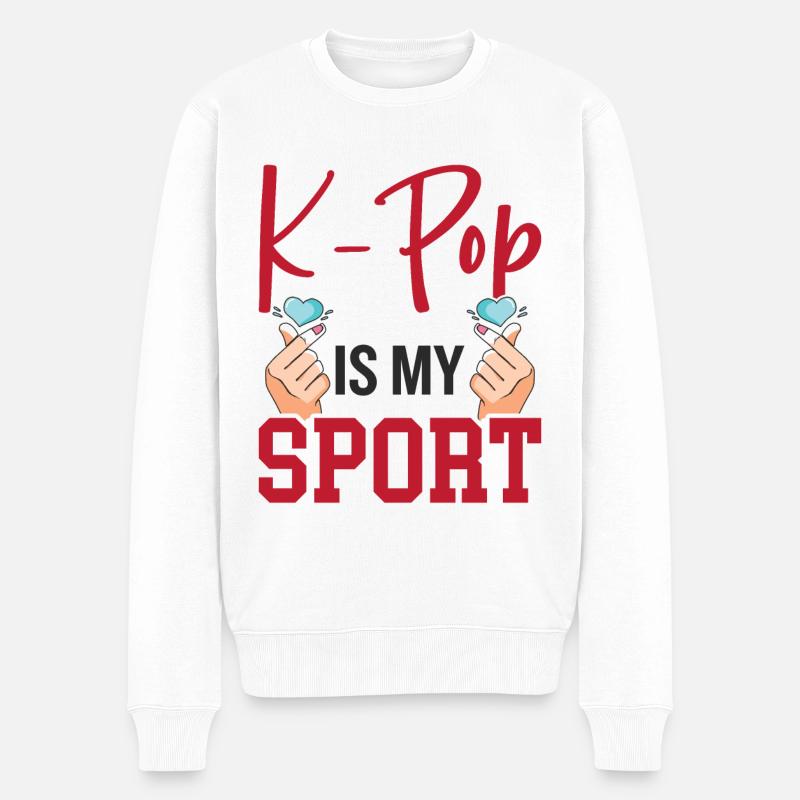 K-Pop ist mein Sport - Männer Premium Bio Pullover - Weiß