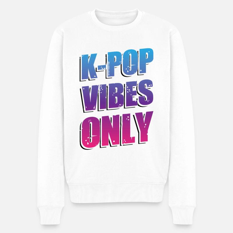 Nur K-Pop-Vibes - Männer Premium Bio Pullover - Weiß