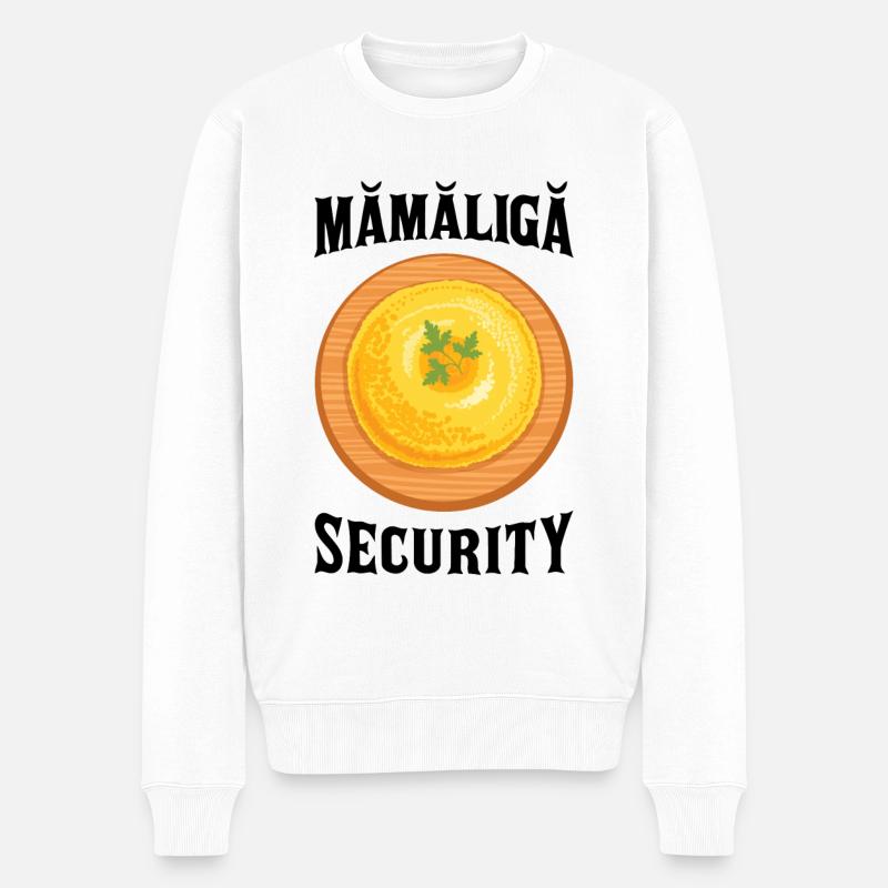 Mamaliga Sicherheit - Männer Premium Bio Pullover - Weiß