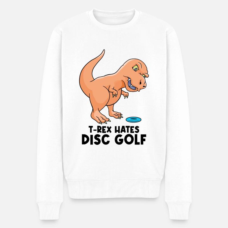 T-Rex Disc Golf - Männer Premium Bio Pullover - Weiß