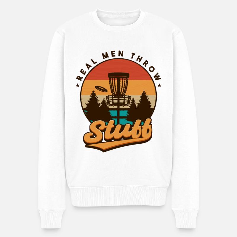 Hommes Disc Golf Drôle - Pull Premium bio Homme - blanc