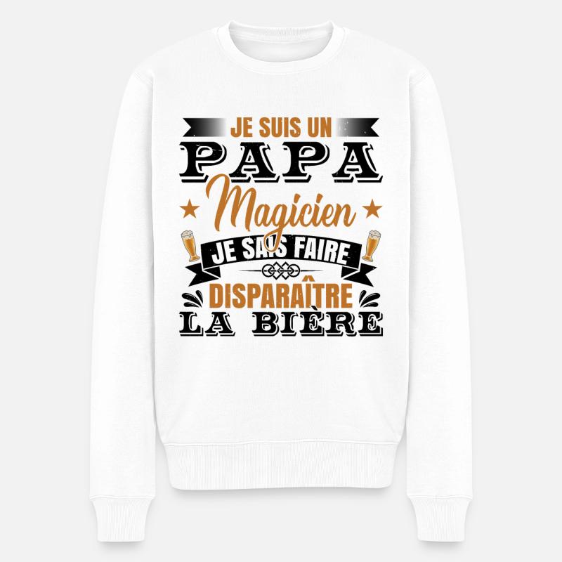 Cadeau drôle de papa - Pull Premium bio Homme - blanc