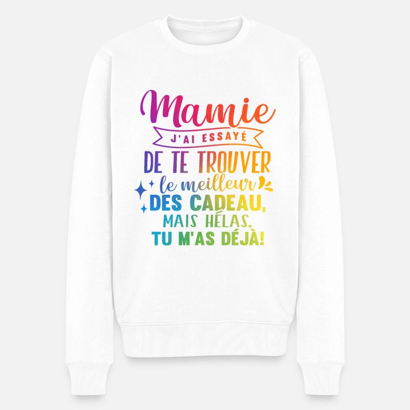 Anniversaire Mamie Cadeau - Pull Premium bio Homme - blanc