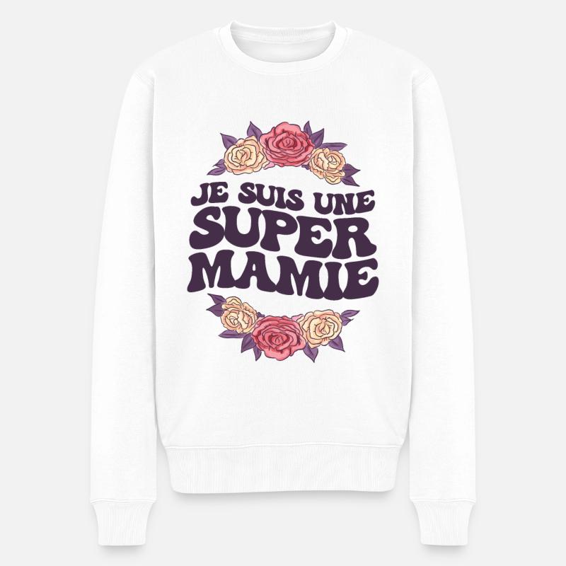 Anniversaire Mamie Grand-Mère - Pull Premium bio Homme - blanc