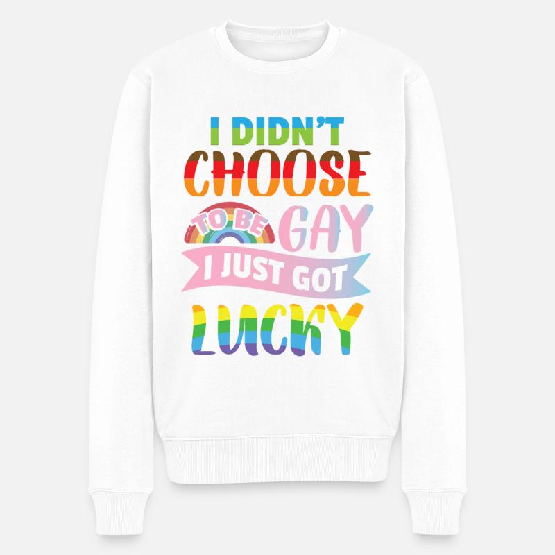 Gay Pride - Männer Premium Bio Pullover - Weiß