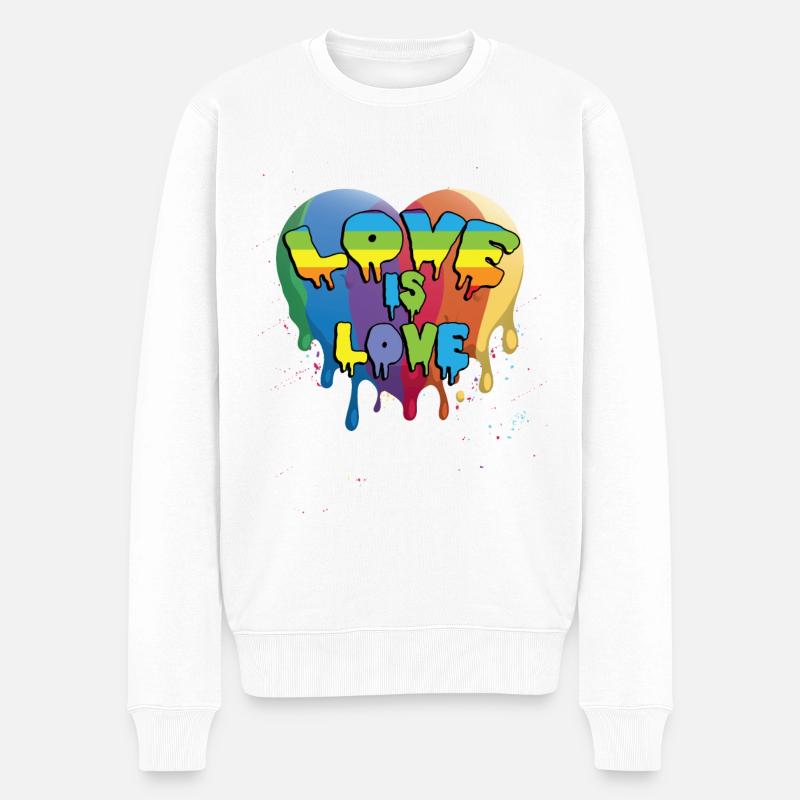 LGBT Liebe Schwul - Männer Premium Bio Pullover - Weiß