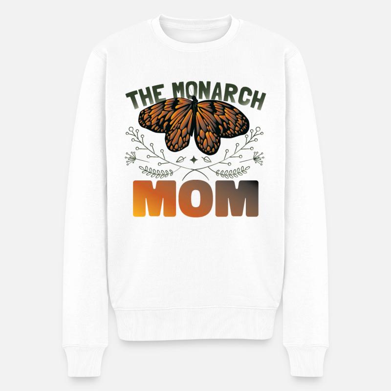 Die Monarch Mom - Männer Premium Bio Pullover - Weiß