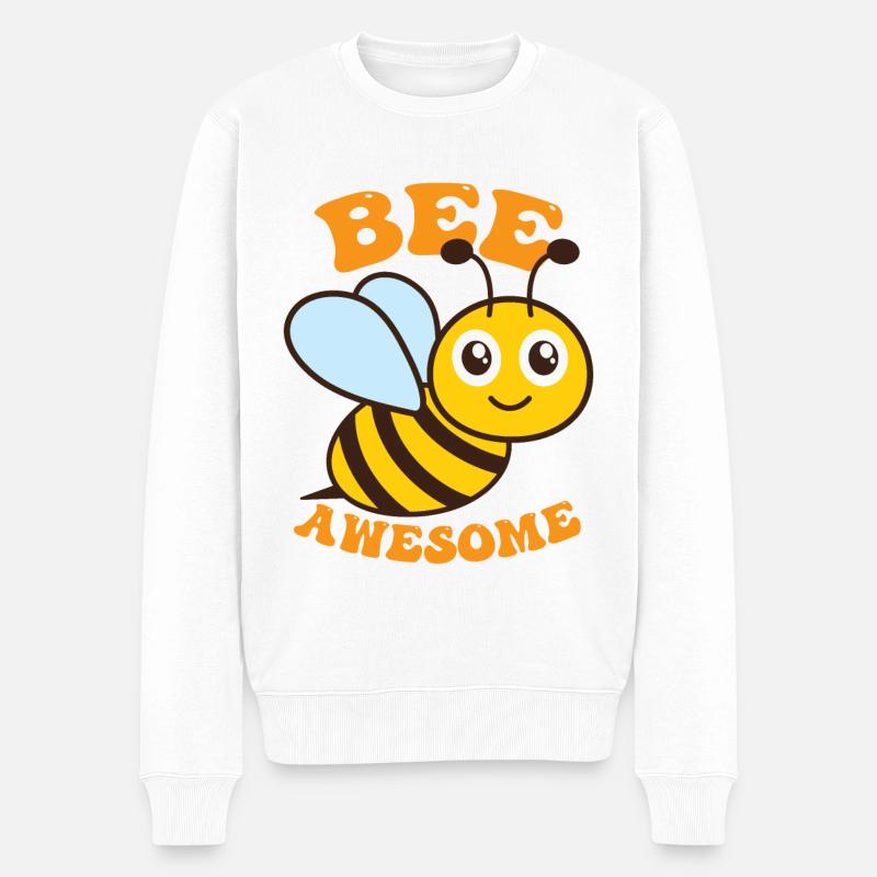 Bee Awesome - Männer Premium Bio Pullover - Weiß