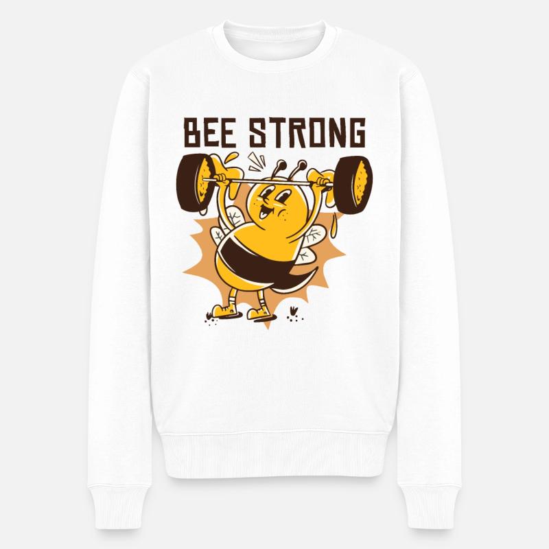 Bienen stark - Männer Premium Bio Pullover - Weiß