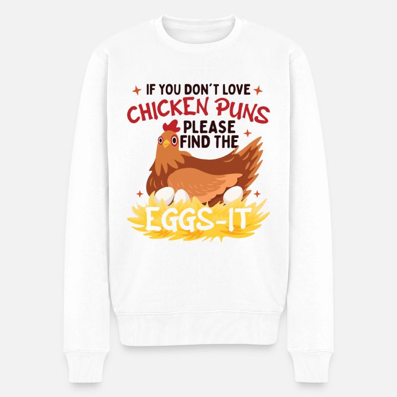 Chicken Tacks Amateur de volaille - Pull Premium bio Homme - blanc
