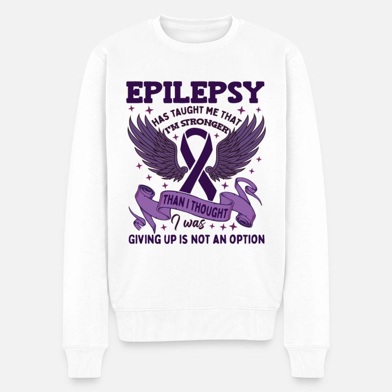 Epilepsie-Krieger - Männer Premium Bio Pullover - Weiß
