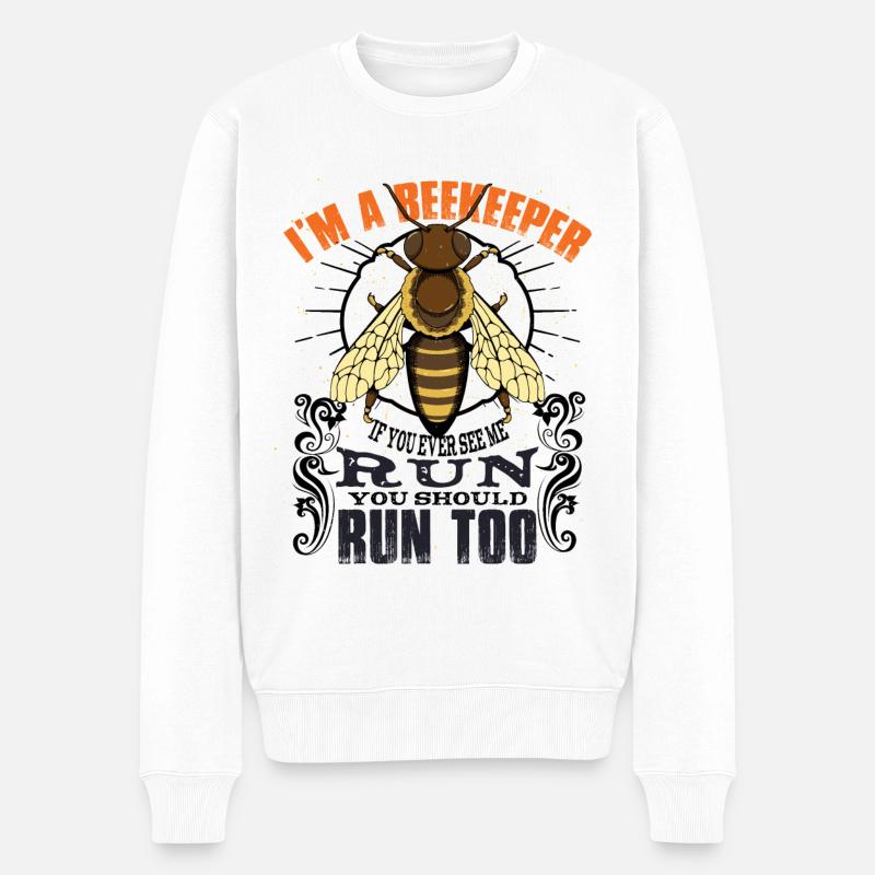 Ich bin Imker - Männer Premium Bio Pullover - Weiß