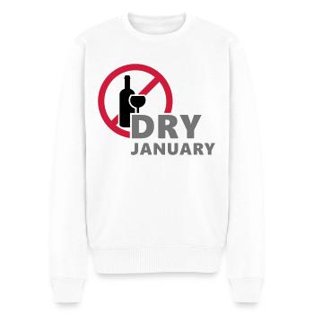 Dry January, one month no alcohol to drink - Men's Premium Organic Jumper - white - Front - Thijin (182cm)
