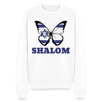 Israel Flagge Shalom - Männer Premium Bio Pullover - Weiß - Vorne - Thijin (182cm)