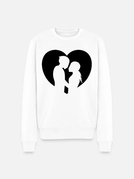 Bikercouple Parejas Motociclismo - Sudadera ecológica prémium para hombre - blanco