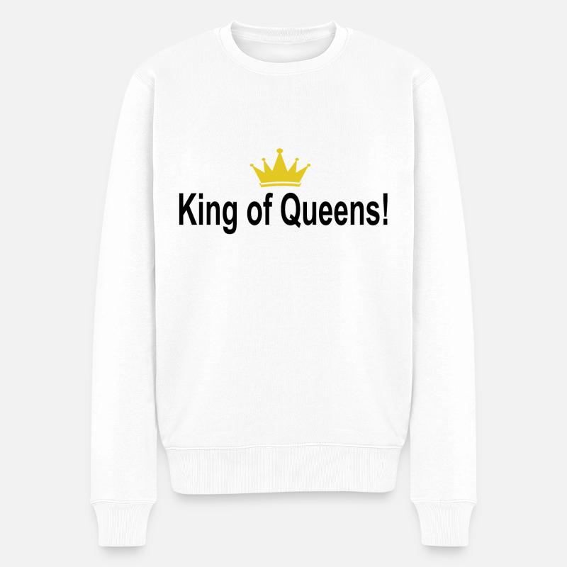 King of Queens T-Shirt - Männer Premium Bio Pullover - Weiß