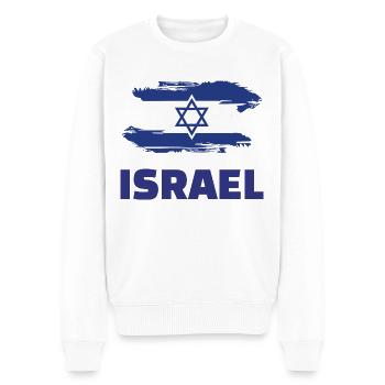 Israel Flagge - Männer Premium Bio Pullover - Weiß - Vorne - Thijin (182cm)