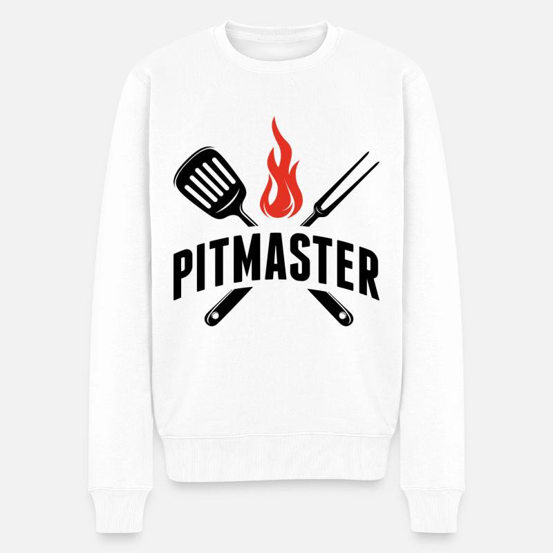 Pitmaster - Männer Premium Bio Pullover - Weiß