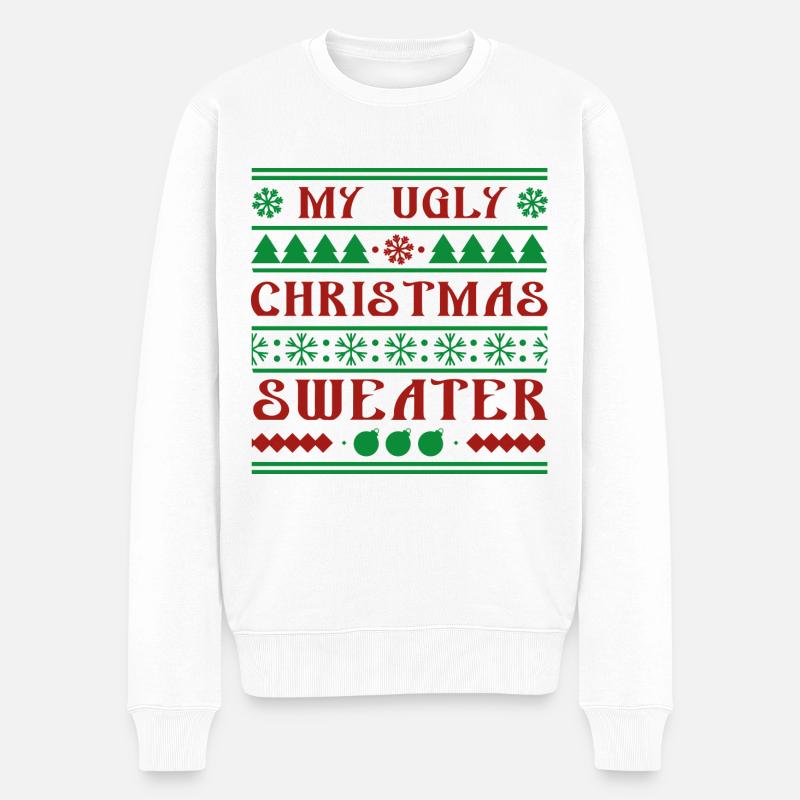 Mein hässlicher Weihnachtspullover - Männer Premium Bio Pullover - Weiß